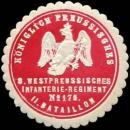 Siegelmarke Königlich Preussisches 8. Westpreussisches Infanterie - Regiment No. 175 - II. Bataillon W0238316